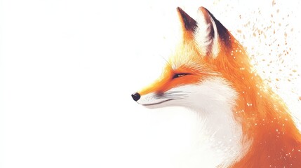 Obraz premium illustration of an orange fox against a white background.