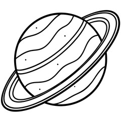 Geometric Planet Line Art Vector