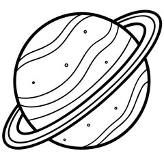 Geometric Planet Line Art Vector