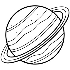Geometric Planet Line Art Vector