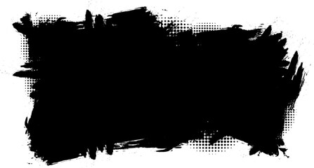 Fototapeta premium black ink brushed painting blank banner label artistic grunge graphic element abstract background