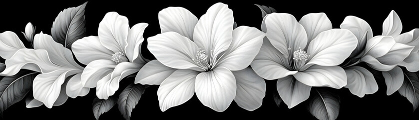 Monochrome Hibiscus Illustration