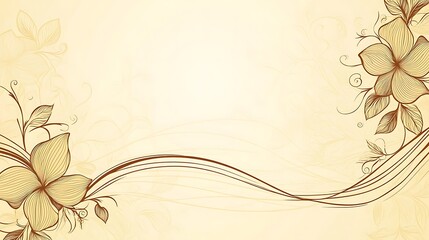 Obraz premium Elegant Floral Design with Swirling Lines and Cream Background