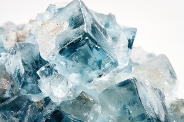 Obraz premium close up of blue and white fluorite mineral crystals