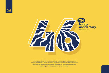 Number 46 logo icon design, 46th birthday logo number, anniversary 46