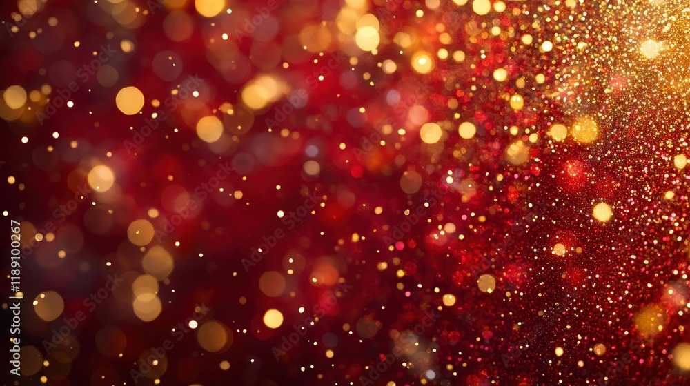 Aufkleber red and gold background with small gold dots creating a textured decorative pattern valentine day