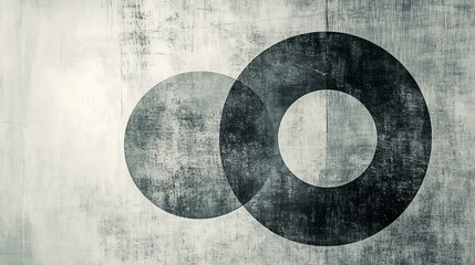 Subtle Monochrome Abstract Art with Faded Circles and Soft Gradients