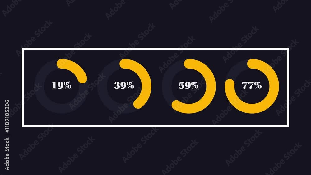 Poster set of circle diagrams infographics animation design