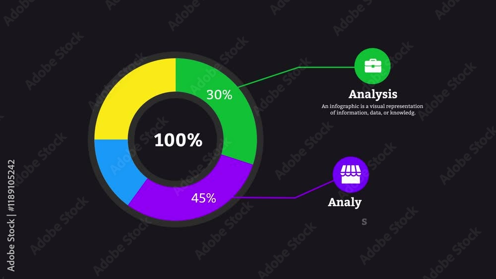 Aufkleber an animated segment pie chart.