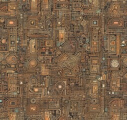 Fototapeta premium Illustration of abstract tech background.
