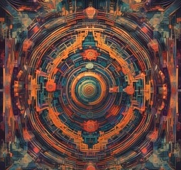 Illustration of abstract tech background.