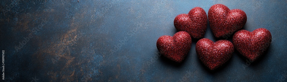 Poster fresh strawberries arranged on a blue surface creating a vibrant and colorful visual display valenti