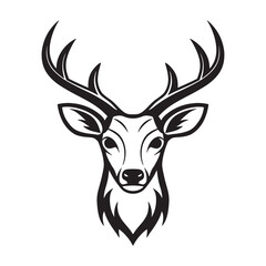 Naklejka premium Deer silhouette - outline vector icon, Wild Animal, Hand Drawn deer illustration