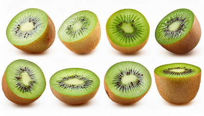 Fototapeta premium a set of kiwi fruit cut in half