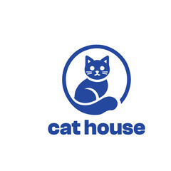 Beautiful blue cat logo