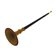 Indian traditional wind music instrument native to south india tamilnadu called nadaswaram.Classical musical instrument icon graphic illustration.Art &amp; Illustration