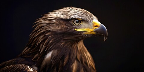Fototapeta premium Large eagle with a yellow beak and yellow eyes