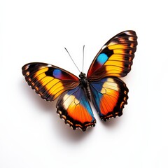 Fototapeta premium A vibrant butterfly with orange, blue and yellow wings