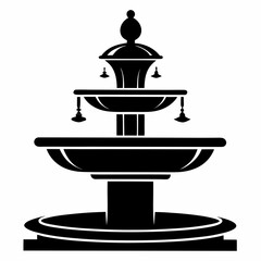 Water fountain Black silhouette vector