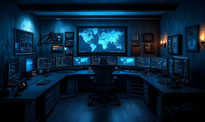 Darkroom global monitoring station, night