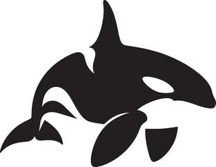 Orca whale silhouette vector illustration isolated on white background © Md Hasan