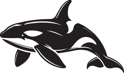 Naklejka premium Orca whale silhouette vector illustration isolated on white background