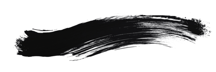 Flat Black Brush Stroke on White Background – Chinese Ink Style | perfect for digital designs, calligraphy, abstract compositions, graphic elements, and traditional painting effects. 