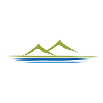 lakeview icon logo design template