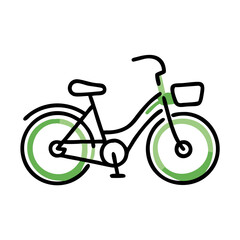 Fototapeta premium A green bicycle on a white background