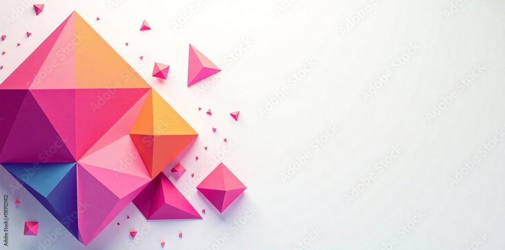 Poster colorful geometric shapes in a modern design pattern create a vibrant visual effect.