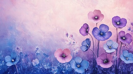 Artistic Floral Background with Flowing Purple and Blue Patterns