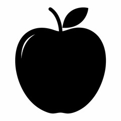 Minimalist Black Apple Silhouette Design