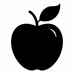 Minimalist Black Apple Silhouette Design