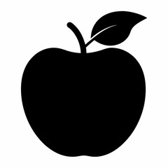 Minimalist Black Apple Silhouette Design