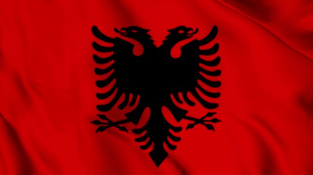Waving Albania Flag Stoke Video
