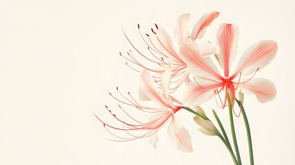 Fototapeta premium Delicate Pink Spider Lilies Gracefully Bloom