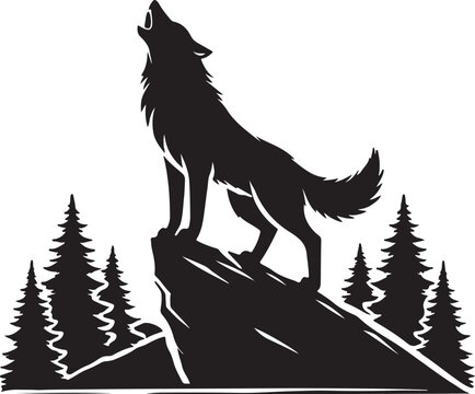 wolf silhouette vector