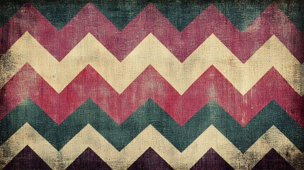 Vibrant Retro Zigzag Pattern in High-Quality Photorealistic Style