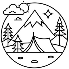 Outdoor Adventure Line Art Design