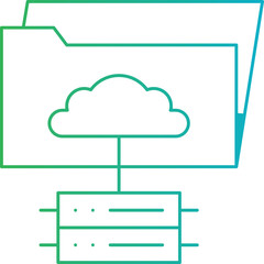 Data Access from Folders icon single vector illustration