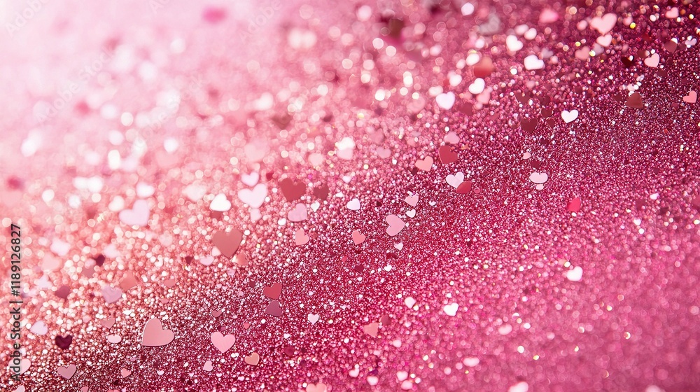 Poster pink sparkling abstract background with subtle heart design