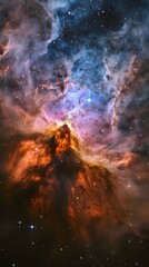 Fototapeta premium Colorful Nebula with Bright Stars and Vibrant Cosmic Clouds