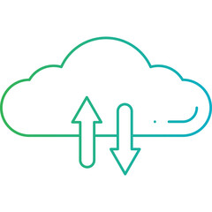 Cloud Data Exchange icon single vector illustration
