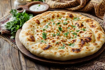 bread naan on table