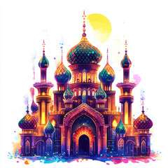 Obraz premium Vibrant Fantasy Palace Illustration