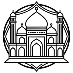 Premium Islamic Mosque Silhouette Logo Vector for Elegant Identity