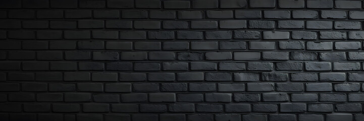 Dark black brick wall texture background