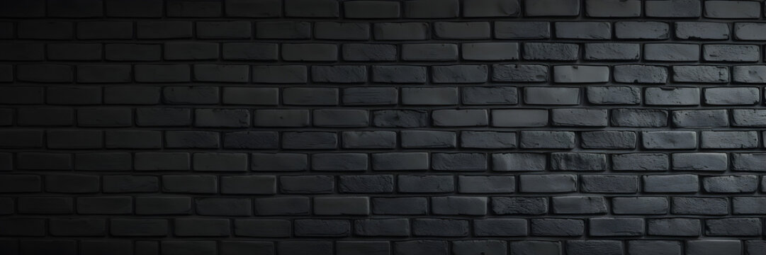 Fototapeta Dark black brick wall texture background