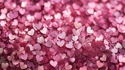 Obraz premium Sparkling Pink Shiny Hearts on Abstract Background for Celebrations