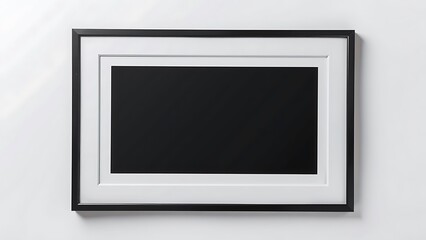 Black picture frame isolated on white background